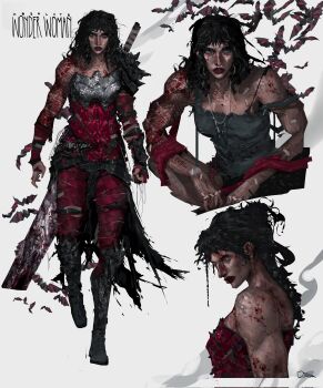 Rule 34 | 1girl, absolute dc, absolute wonder woman, absurdres, amazon warrior, arm tattoo, arm wrap, black lips, dc comics, highres, huge weapon, muscular, muscular female, red tattoo, rxzarx, solo, superhero costume, tattoo, tattoo sleeve, weapon, wonder woman, wonder woman (absolute dc)