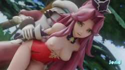 1boy 1girl 3d angela_(seiken_densetsu_3) animated arm_held_back artist_name ass bare_shoulders bouncing_ass breasts breasts_out censored cleft_of_venus clothed_sex clothing_aside cum cum_in_pussy gloves green_eyes hat hetero jerid_oiso leotard leotard_aside long_hair medium_breasts mosaic_censoring outdoors parted_bangs penis pointy_ears purple_gloves purple_hair pussy rape red_leotard seiken_densetsu seiken_densetsu_3 sex sex_from_behind sidelocks sound square_enix swept_bangs testicles ugoira vaginal video watermark