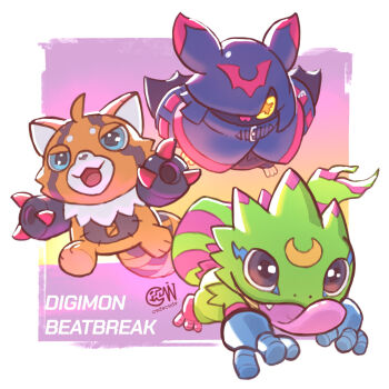 chiropmon cwdw digimon digimon_(creature) gekkomon pristimon tail tongue tongue_out wings