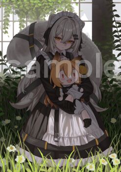 absurdres animal bad_tag dress gloves highres holding naruto_maki_(naruto05) non-web_source sample_watermark source_request tagme watermark