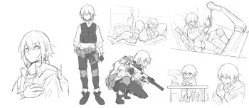 1girl agent_vector_(girls&#039;_frontline) backpack bag boots bulletproof_vest girls&#039;_frontline gloves gun hair_between_eyes highres holding holding_gun holding_weapon jacket knee_pads kriss_vector long_sleeves pouch solo submachine_gun tactical_clothes tom_clancy&#039;s_the_division trigger_discipline vector_(girls&#039;_frontline) vest_pouch weapon xinhao