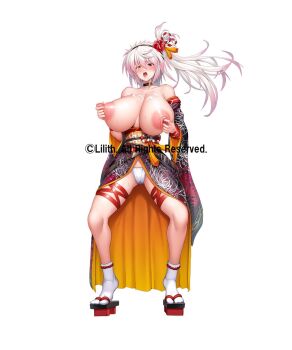 1girl asahi breasts fuuma_aki highres huge_breasts lilith-soft long_hair solo taimanin_(series) taimanin_rpgx