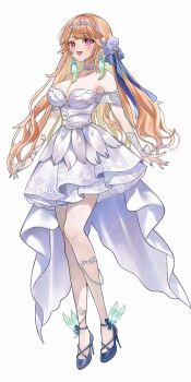 1girl blush breasts earrings feather_earrings feathers gradient_hair highres hololive hololive_english jewelry large_breasts long_hair looking_at_viewer miza8276 multicolored_hair open_mouth orange_hair purple_eyes smile solo takanashi_kiara virtual_youtuber