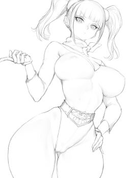 Rule 34 | 1girl, blue skin, breasts, cameltoe, colored skin, colorful, covered erect nipples, covered navel, curvy, domino mask, eye mask, fumio (rsqkr), gloves, highleg, highleg leotard, highres, kamen rider, kamen rider (1st series), large breasts, leotard, long hair, looking at viewer, makeup, mask, medium hair, monochrome, narrow waist, ribbon, scarf, shiny clothes, shocker (kamen rider), simple background, solo, thick thighs, thighs, toujima tanzaburou wa kamen rider ni naritai, twintails, white background, wide hips, yukarisu