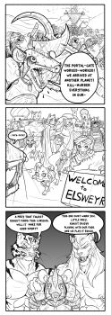 absurdres animal_ears armor cat_ears cat_tail crossover dark_portal english_text greyscale highres khajiit middle_eastern_architecture monochrome mouse_ears mouse_tail rat_boy ratopomboart shoulder_armor skaven tail the_elder_scrolls turban warhammer_fantasy