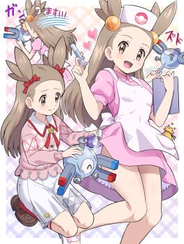 absurdres gen_1_pokemon hat highres jasmine_(pokemon) magnemite nintendo nurse_cap pokemoa pokemon pokemon_(creature)