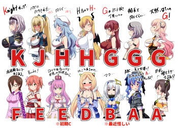 6+girls ahoge aki_rosenthal aki_rosenthal_(sleepwear) amane_kanata amane_kanata_(1st_costume) angel angel_wings animal_ears armband armor ascot babydoll back_bow bare_shoulders beret black-framed_eyewear black_camisole black_collar black_hair black_horns black_skirt blonde_hair blue_ascot blue_bow blue_bowtie blue_chemise blue_choker blue_hair blue_nightgown blush bob_cut bow bowtie braid breasts brown_hair bust_chart camisole camouflage camouflage_hoodie candy_hair_ornament cat_ears cat_hair_ornament chart chemise cherry_blossoms chest_belt chest_guard chest_strap choker cleavage clothing_cutout collar colored_inner_hair crescent crescent_earrings crop_top cropped_jacket crown dark-skinned_female dark_elf dark_skin demon_girl demon_horns demon_tail demon_wings detached_collar detached_hair detached_sleeves dress earrings elf empire_waist fake_animal_ears feathered_wings flower food-themed_hair_ornament frilled_camisole frilled_dress frilled_nightgown frills front_slit green_eyes grey_hair grey_headwear grey_jacket hair_bow hair_bun hair_flower hair_ornament hair_ribbon hair_rings hairclip halo halterneck hat headgear heart heart_ahoge heterochromia high_ponytail himemori_luna himemori_luna_(1st_costume) hololive hood hood_down hoodie horn_ornament horn_ring horns hoshimachi_suisei hoshimachi_suisei_(1st_costume) houshou_marine houshou_marine_(1st_costume) jacket jewelry lab_coat large_bow large_breasts leather_belt long_hair long_sleeves looking_at_viewer low_twintails medium_hair mini_crown momosuzu_nene momosuzu_nene_(1st_costume) multicolored_hair multiple_girls natsuiro_matsuri natsuiro_matsuri_(1st_costume) navel nightgown nontraditional_miko off-shoulder_dress off_shoulder official_alternate_costume one_side_up open_mouth orange_jacket parted_bangs pauldrons paw_print paw_print_pattern pink_dress pink_hair pink_hoodie plaid_clothes plaid_dress plaid_hat plaid_jacket pointy_ears pony_r ponytail princess purple_eyes red_eyes red_hair red_jacket ribbon ribbon_choker roboco-san roboco-san_(hoodie) sailor_collar sakamata_chloe sakamata_chloe_(1st_costume) sakura_miko sakura_miko_(old_design) see-through_chemise see-through_clothes shiranui_flare shiranui_flare_(1st_costume) shirogane_noel shirogane_noel_(1st_costume) shirt short_hair shoulder_armor side_ponytail single_hair_intake single_hair_ring single_pauldron size_comparison size_difference skirt sleepwear sleeve_cuffs sleeveless sleeveless_jacket sleeves_past_wrists smile spaghetti_strap star_halo streaked_hair swept_bangs tail teardrop-framed_glasses turtleneck twintails virtual_youtuber wavy_hair white_camisole white_choker wide_sleeves wings yukihana_lamy yukihana_lamy_(1st_costume) yuzuki_choco yuzuki_choco_(1st_costume)