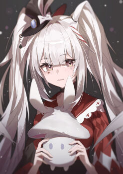 Rule 34 | 1girl, absurdres, alternate eye color, black choker, blunt bangs, blush, brown eyes, butterfly-shaped pupils, choker, commentary, dark background, dodder7777, facial mark, hat, heart, heart facial mark, highres, honkai: star rail, honkai (series), lens flare, long hair, long sidelocks, looking at viewer, mini hat, mini top hat, multicolored hair, open mouth, red streaks, sidelocks, simple background, solo, sparkle (honkai: star rail), sparxie (honkai: star rail), streaked hair, symbol-shaped pupils, top hat, twintails, upper body, very long hair, white hair