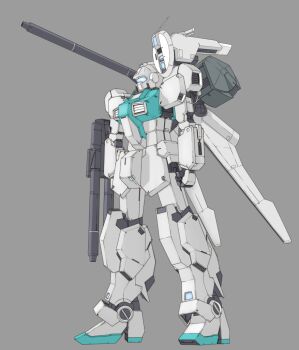 assault_visor bag double_beam_cannon gundam highres humanoid_robot long_cannon mecha mecha_focus mobile_suit nemo_(mobile_suit) no_humans original robot sensor sensor_ray shoulder_cannon takahashi_masaki zeta_gundam