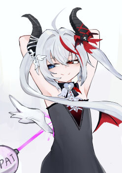 1girl absurdres angel_wings armpits demon_wings heterochromia highres horns loli okiteru phase_connect remilia_nephys virtual_youtuber wings