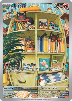 alternate_color animal_focus artist_name berry_(pokemon) book bookshelf card_(medium) cat character_name cheri_berry closed_eyes company_name copyright_name copyright_notice drawer english_text fluffy_tail_(pokemon) gen_1_pokemon gen_6_pokemon gen_7_pokemon incineroar indoors legendary_pokemon litten meowstic meowstic_(female) meowstic_(male) meowth mythical_pokemon nintendo no_humans official_art oran_berry picture_frame plant poke_ball_theme pokemon pokemon_(creature) pokemon_card pokemon_focus pokemon_tcg potted_plant shiny_pokemon sleeping tami_yagi third-party_source trading_card wishiwashi wishiwashi_(solo) zeraora