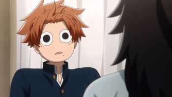 1boy 1girl 2025 20s aki_mary animated animated_gif ass backboob black_hair breasts cleavage curvy doctor height_difference huge_ass huge_breasts ichinose_shiki_(tougen_anki) medium_hair no_bra orange_hair school_uniform standing tagme tall_female tougen_anki