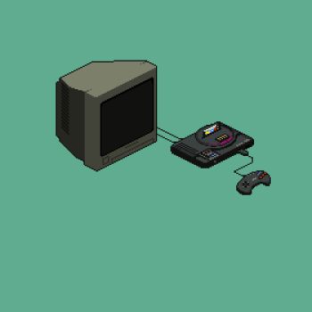 1boy animated animated_gif controller game_console game_controller pixel_art red_shoes sega_genesis sega_mega_drive shoes sneakers solo sonic_(series) sonic_the_hedgehog sonic_the_hedgehog_(classic) sonic_the_hedgehog_1 television title_screen wanpaku_pixels