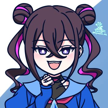 digimon digimon_beatbreak looking_at_viewer medium_hair purple_eyes reiyumesaki_rei sakai_honoka twintails