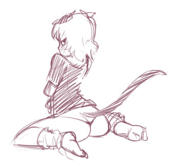 animal_ears blush brown_eyes cat_ears cat_girl cat_tail cheeks chibi crossed_arms dalehan ears_down feet_behind_ass glaring happy nathy oversized_clothes pout short_hair sketch smug socks tail tail_raised