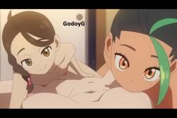 3girls age_difference animated braid breast_sucking breastfeeding breasts carmine_(pokemon) completely_nude dark-skinned_female dark_skin felipe_godoy female_ejaculation female_focus female_orgasm female_pov fff_threesome fingering flat_chest green_eyes group_sex happy_sex juliana_(pokemon) loli looking_at_another looking_at_viewer medium_breasts multiple_girls nemona_(pokemon) nintendo nipples nude orgasm pokemon pokemon_sv pov pov_breasts raised_eyebrows sex smile tagme threesome video yuri