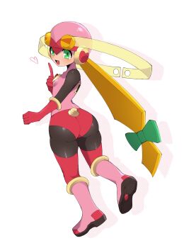 1girl ass bodysuit gloves helmet highres kokemega leotard mega_man_(series) mega_man_battle_network roll.exe_(mega_man) wide_hips