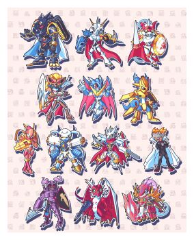 Rule 34 | absurdres, alphamon, armor, craniummon, digimon, dragon, duftmon, dukemon, dynasmon, examon, full armor, gankoomon, highres, horns, jesmon, looking at viewer, lordknightmon, magnamon, omegamon, royal knights, sleipmon, ulforcev-dramon