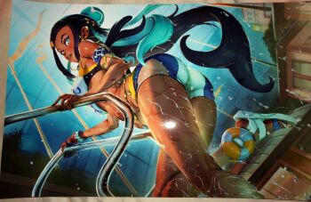 1girl ass cutepet highres nessa_(pokemon) nintendo pokemon pokemon_swsh solo