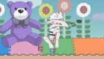 1boy :3 anger_vein animated ass blush closed_eyes clothes_pull hunter_x_hunter killua-zoaldyck killua_zoldyck male_focus profile shiny_skin shirt shorts shorts_pull shota sitting socks spanking stuffed_animal stuffed_toy teddy_bear teeth throwing v-shaped_eyebrows video wedgie white_hair white_legwear zero-q