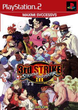 akuma_(street_fighter) alex_(street_fighter) baseball_cap blonde_hair capcom chun-li colored_skin dark-skinned_female dark-skinned_male dark_skin dougi dudley elena_(street_fighter) game_console hat highres hugo_andore ibuki_(street_fighter) karate_gi ken_masters latin_text long_hair makoto_(street_fighter) muscular muscular_male necro_(street_fighter) ninja playstation_2 q_(street_fighter) ryu_(street_fighter) street_fighter street_fighter_iii_(series) third-party_edit twelve_(street_fighter) urien video_game white_hair white_skin yang_(street_fighter) yun_(street_fighter)