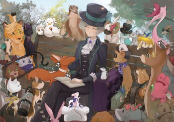 Rule 34 | 1girl, absurdres, an-an lee, animal, animalization, ascot, baby blue, balloon animal, balloon party, bear, bench, bird, bkornblume, black cat, black coat, black hat, black pants, blonney, blue bow, boater hat, book, book on lap, bow, bunny bunny (reverse:1999), calico (pattern), cat, centurion (reverse:1999), charlie (reverse:1999), click (reverse:1999), closed eyes, coat, collared shirt, cristallo, crossed legs, deer, desert flannel, dog, donkey, druvis iii, duck, eagle, eagle (reverse:1999), emu, erick (reverse:1999), ezra theodore, feet out of frame, fennec fox, flying squirrel, grey hair, greyhound, hair bun, hand on animal, hat, hat bow, highres, horropedia, jessica (reverse:1999), la source (reverse:1999), leilani (reverse:1999), leopard, lilya (reverse:1999), lion cub, marmot, matilda bouanich, medicine pocket, meerkat, melania (reverse:1999), mondlicht (reverse:1999), mouse (animal), ms. newbabel, ms. radio, nick bottom (reverse:1999), on bench, open book, outdoors, pants, park bench, pickles (reverse:1999), pingfan de mao, rabbit, radio, regulus (reverse:1999), reverse:1999, satsuki (reverse:1999), sheep, shirt, single side bun, sitting, solo, sonetto (reverse:1999), sotheby, spathodea (reverse:1999), squirrel, statue, suitcase, sunglasses, sweetheart (reverse:1999), tit (bird), tooth fairy (reverse:1999), tree, twins sleep, vertin (reverse:1999), white ascot, white shirt, x (reverse:1999), zima (reverse:1999)