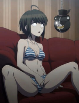 ai-generated danganronpa_(series) danganronpa_another_episode:_ultra_despair_girls female_masturbation hypnosis kurokuma_(danganronpa) masturbation mind_control naegi_komaru sitting
