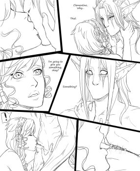 centaur colored_skin full_body general_thiel grey_skin highres horns male_focus monochrome nude sequential taur thiel_clementine zyephen