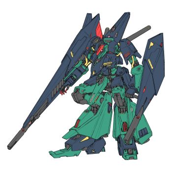arm_cannon beam_cannon cable colored_lineart commentary_request derivative_work dual_arm_cannons energy_gun exposed_internal_machinery gaplant gundam highres kenki_fujioka_(style) korean_commentary machinery mecha mecha_focus mobile_suit no_humans one-eyed original redesign robot science_fiction shield titans_(gundam) weapon white_background youy1213 zeta_gundam zeta_gundam_define