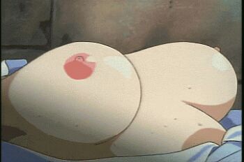 1girl animated animated_gif anime_screenshot bouncing_breasts breasts breasts_apart close-up covered_erect_nipples dungeon female_focus from_side indoors large_breasts lowres lying maria_(words_worth) missionary nipples no_bra on_back open_clothes rin-sin solo sweat words_worth