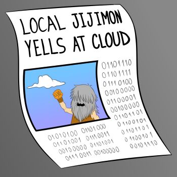 absurdres beard binary cloud digimon digimon_(creature) english_text facial_hair havok_(pixiv_user_10107027) highres jijimon meme old old_man the_simpsons white_hair