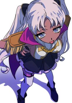 1girl artist_request blue_eyes breasts catherine_sabathra code_geass code_geass:_dakkan_no_roze highres large_breasts pink_hair sideboob skirt solo twintails