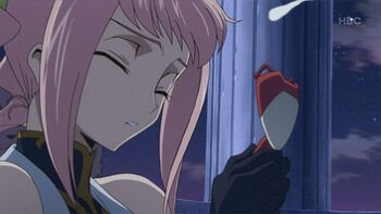 00s animated animated_gif anime_screenshot anya_alstreim arthur_(code_geass) cat code_geass cum cum_on_body facial lowres non-repeating_animation non-web_source pink_hair red_eyes solo third-party_edit