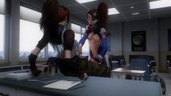 1futa 1girl 3d absurdres alternate_hairstyle animated bad_tag breasts classroom clothing_cutout cum d.va_(overwatch) ejaculation final_fantasy final_fantasy_vii final_fantasy_vii_remake futa_with_female futanari gloved_handjob gloves handjob helmet highres jessie_rasberry long_hair medium_breasts overwatch overwatch_1 penis uncensored video virt-a-mate