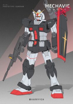 arms_at_sides artist_name beam_cannon beam_rifle bilingual_commentary character_name commentary commentary_request commission earth_federation energy_gun english_commentary full_body gun gundam gundam_msv harryych highres holding holding_gun holding_shield holding_weapon mecha mecha_focus mixed-language_commentary mobile_suit no_humans pixiv_commission prototype_gundam robot science_fiction shadow shield shoulder_cannon solo standing twitter_username v-fin weapon yellow_eyes