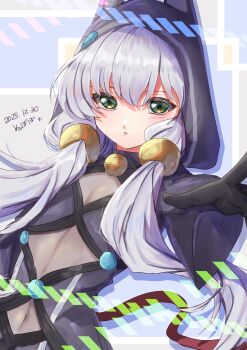 Rule 34 | 1girl, altina orion, animal ear hood, animal hood, artist name, breasts, double-parted bangs, eiyuu densetsu, fake animal ears, green eyes, hair flaps, highres, hood, hood up, long hair, looking at viewer, nu bo bo o, sen no kiseki, sen no kiseki (series), sen no kiseki ii, sen no kiseki iii, simple background, small breasts, stasis tank, tight clothes, white hair