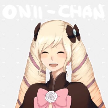 1girl animated animated_gif aristocratic_clothes black_bow blonde_hair bow drill_hair earrings elise_(fire_emblem) fire_emblem fire_emblem_fates hair_bow happy jewelry lithety long_hair lowres nintendo open_mouth purple_hair smile solo twin_drills twintails