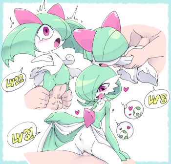 1boy 1girl age_difference age_progression blue_border blunt_bangs blush bob_cut border censored collarbone colored_skin cowgirl_position crying dress egg erection flat_chest gardevoir gen_3_pokemon girl_on_top green_hair green_skin hair_over_eyes hair_over_one_eye hand_up hands_up happy happy_sex heart held_up hetero interspecies kirlia leg_grab lifting_own_clothes loli looking_at_another looking_down lying medium_hair mosaic_censoring multicolored_skin multiple_views nintendo nollety on_back open_mouth outside_border penis pink_eyes pokemon pokemon_(creature) pokemon_egg pokephilia pussy ralts red_eyes sex sex_from_behind shiny_skin short_hair simple_background size_difference smile speech_bubble spread_legs stomach_bulge straddling tears testicles thought_bubble trembling two-tone_skin vaginal white_background white_skin wide-eyed