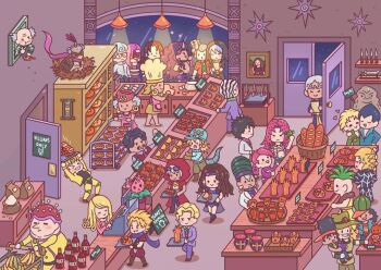 1girl 6+boys anubis_(stand) arrow_(jojo) banana banner bastet_(stand) battle_tendency blood boingo bread chodan_chomon daniel_j._d&#039;arby dark_skin diamond_wa_kudakenai diavolo diego_brando dio_brando door dual_persona enrico_pucci esidisi everyone fine_art_parody fish food formaggio formal_clothes fruit funny_valentine gelato_(jojo) ghiaccio hol_horse illuso jean_pierre_polnareff jojo_no_kimyou_na_bouken joseph_joestar joseph_joestar_(old) kakyoin_noriaki kars_(jojo) katagiri_anjuro kawajiri_kosaku killer_queen king_crimson_(stand) kira_yoshihiro kira_yoshikage knife kuujou_joutarou male_focus mariah_(jojo) melone midler mohammed_avdol mona_lisa multiple_boys multiple_persona oingo parody pastry pesci pet_shop phantom_blood polpo portrait prosciutto_(jojo) purple_suit risotto_nero sheer_heart_attack sleeves_rolled_up sorbet_(jojo) spiked_hair stardust_crusaders steel_ball_run stone_mask_(jojo) stone_ocean stray_cat_(jojo) suit tama_(jojo) terence_t._d&#039;arby the_world thoth_(stand) vanilla_ice vento_aureo vinegar_doppio wamuu