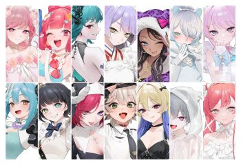 absurdres blue_hair commentary_request fukami_levy grey_hair hatane_rona highres kano_shirayuki katanaya_mashiko kirara_akaru komurasaki_kuo komurasaki_muma kusuri_nemui layla_(ohisashiburi) multicolored_hair multiple_girls ohisashiburi okuoka_kimi original pink_hair project_luminasys purple_hair red_hair sazanami_tsudzuru svetlana_(project_luminasys) white_hair yurizono_eryu yuson_(ohisashiburi)