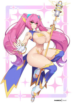 breasts highres large_breasts legs magical_girl original pink_hair thighs twintails virus-g