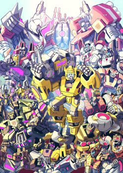 Rule 34 | arm cannon, assault visor, autobot, blast off (transformers), blue eyes, boombox, borezet, brawl (transformers), bumblebee (transformers), cliffjumper, combaticon, crowd, decepticon, grimlock, horns, humanoid robot, insecticon, insignia, jazz (transformers), jetfire, machine, mecha, megatron, metroplex, one-eyed, onslaught (transformers), optimus prime, purple visor, red visor, robot, science fiction, shockwave (transformers), slag (transformers), soundwave (transformers), starscream, swindle (transformers), swoop (transformers), transformers, transformers: fall of cybertron, vortex (transformers), weapon