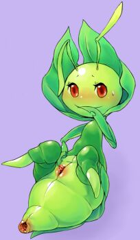 anus arthropod_girl blush furry gen_5_pokemon leavanny mizone nintendo pokemon pokemon_(creature) pussy red_eyes sweat