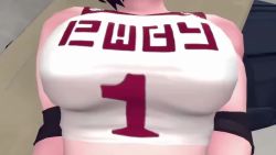 10s 1boy 1girl 3d animated bench black_hair blush bottle bouncing bouncing_breasts breast_slap breasts brown_hair dark-skinned_male dark_skin drink elbow_pads head_out_of_frame heart heart-shaped_pupils indoors interior interracial large_breasts looking_at_viewer looking_down lying midriff moaning nude on_back on_bench ponkosfm pov product_placement ruby_rose rwby short_hair slapping smartwater solo_focus sound source_filmmaker_(medium) sportswear symbol-shaped_pupils tank_top third-party_edit video white_tank_top