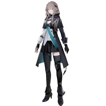 1girl ankle_boots arknights asymmetrical_gloves asymmetrical_legwear asymmetrical_sleeves black_boots black_coat black_gloves black_pantyhose black_skirt black_thighhighs boots brown_eyes brown_hair chuzenji closed_mouth coat demon_horns demon_tail fingerless_gloves full_body gloves high_heel_boots high_heels horns long_hair long_sleeves mismatched_gloves mismatched_sleeves official_art pantyhose pleated_skirt rosella_(arknights) simple_background single_fingerless_glove single_leg_pantyhose single_thighhigh skirt solo standing tachi-e tail thighhighs third-party_source transparent_background uneven_legwear