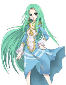 dress green_eyes green_hair jewelry open_mouth tight_clothes tight_dress yu-gi-oh!