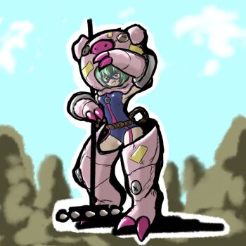 Rule 34 | animal costume, cho-hakkaimon, costume, digimon, digimon (creature), highres, mask, pig costume, swimsuit