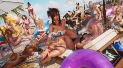 3d 6+girls aerith_gainsborough aerith_gainsborough_(pink_mermaid) animal_ears ass beach beach_chair beach_umbrella bikini black_hair blitzball blonde_hair breasts brown_hair cat_ears cat_tail chocobo cleavage dark-skinned_female dark_skin dog final_fantasy final_fantasy_vi final_fantasy_vii final_fantasy_vii_rebirth final_fantasy_vii_remake final_fantasy_x final_fantasy_x-2 final_fantasy_xii final_fantasy_xiii final_fantasy_xiv final_fantasy_xv final_fantasy_xvi flower fran_(ff12) grey_hair hair_flower hair_ornament highres holding holding_water_gun in-franchise_crossover jill_warrick lightning_farron lulu_(ff10) lunafreya_nox_fleuret miqo&#039;te multiple_girls official_alternate_costume official_alternate_hairstyle pink_hair pryna_(ff15) rabbit_ears ria_(baka-neearts) serah_farron shade sitting smile swimsuit tail tifa_lockhart tifa_lockhart_(shining_spirit) tina_branford torgal_(ff16) umbra_(ff15) umbrella undone_bikini viera water_gun white_hair y&#039;shtola_rhul yuna_(ff10)