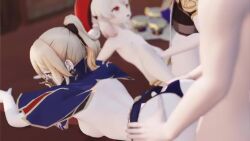 2boys 2girls 3d 3dimm_animations aether_(genshin_impact) animated ass barefoot bent_over blonde_hair blue_eyes blue_panties breasts clipping closed_eyes closed_mouth completely_nude doggystyle elf genshin_impact hat hetero indoors interior jean_(genshin_impact) klee_(genshin_impact) loli lying medium_breasts multiple_boys multiple_girls navel nipples nude on_back on_table open_mouth panties panties_around_leg pointy_ears pussy red_eyes red_panties sex sex_from_behind short_hair slapping small_breasts soles sound spread_legs standing table toes uncensored underwear vaginal video white_hair