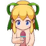 1girl animated blonde_hair blue_eyes blush bow capcom censored cheek_bulge cum cum_in_mouth cum_on_body cum_on_hair deepthroat ejaculation erection facial fellatio flaccid flat_chest gokkun hair_bow handjob licking loli looking_at_viewer looping_animation lowres mega_man_(classic) mega_man_(series) naughty_face nipples open_mouth oral penis pixel_art ponytail roll_(mega_man) sb_(coco1) smile tears veins veiny_penis video